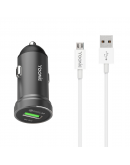 Зарядно устройство за кола Yookie PC2, Quick Charge 3.0, 1xUSB, С Micro USB кабел, Различни цветове - 40137