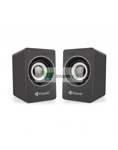 Тонколони Kisonli A-707, 2x3W, USB, Черен - 22162