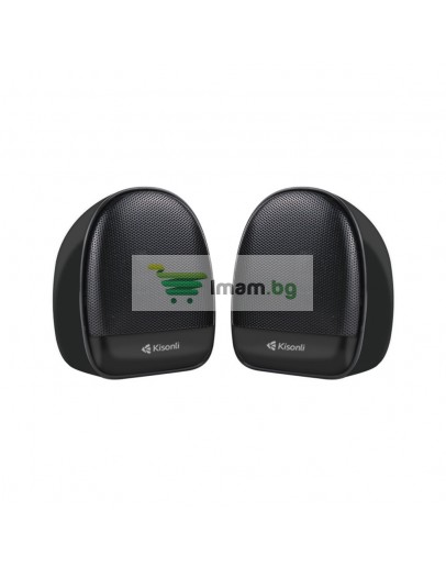 Тонколони Kisonli KS-08, 2x3W, USB, Черен - 22158