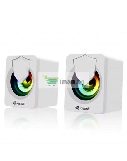 Тонколони Kisonli L-1030, AUX, 2x2.5W, Бял - 22243
