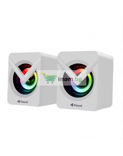 Тонколони Kisonli L-1040, AUX, 2x2.5W, Бял - 22245