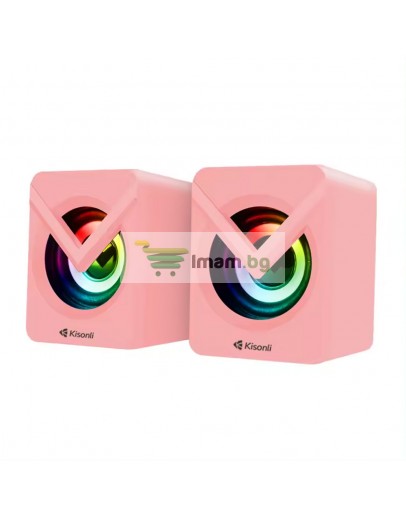 Тонколони Kisonli L-1040, AUX, 2x2.5W, Розов - 22246