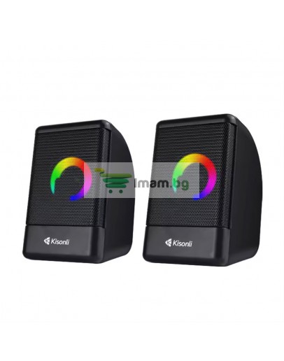 Тонколони Kisonli L-8080, AUX, 2x3W, Черен - 22236