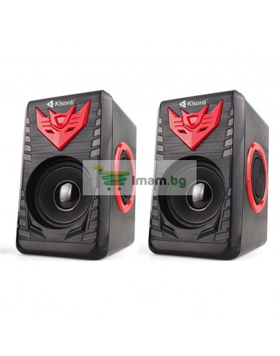 Тонколони Kisonli T-008A, AUX, 2x3W, Черен - 22251