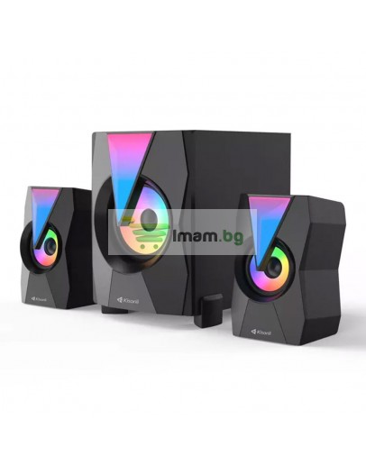 Тонколони Kisonli TM-4000U, Bluetooth, USB, AUX, SD, FM, 8W+2x4W, Черен - 22221