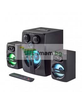 Тонколони Kisonli TM-9000A, Bluetooth, USB, AUX, SD, FM, 12W+2x5W, Черен - 22219