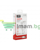 Мрежово зарядно устройство EMY MY-A301Q, Quick Charge 3.0, Lightning Кабел, Бял - 14960