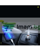 Зарядно устройство за кола Earldom ES-CC29, 30W, USB QC3.0, PD, С Lightning - PD кабел, Сребрист - 40352