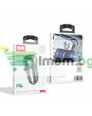 Зарядно устройство за кола Earldom ES-CC29, 30W, USB QC3.0, PD, С Lightning - PD кабел, Сребрист - 40352