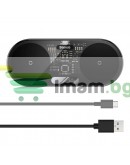 Безжично зарядно устройство Baseus Digital LED, 2в1, Qi, 20W, Черен - 40384