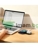 Безжично зарядно устройство Baseus Digital LED, 2в1, Qi, 20W, Черен - 40384