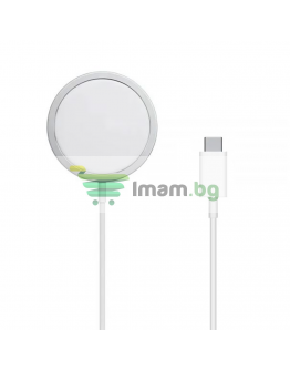 Безжично зарядно устройство WiWu M5 MagSafe, Qi, 15W, Бял - 17735