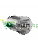 Зарядно устройство за кола Baseus Grain, 3.1A, 2 x USB, Черен - 40511