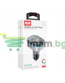 FM Трансмитер Earldom ET-M74, Bluetooth, USB, Micro SD, QC 3.0, Черен – 17720