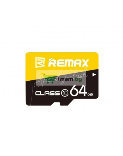 Карта памет Remax Speed Flash, Micro SD, 64GB, Class 10, UHS-3, Жълт - 62059