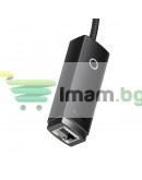 Мрежов адаптер Baseus Lite, Type-C към RJ45, 1000Mbps, Черен - 40387