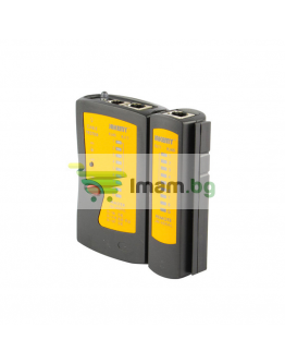 Тестер за LAN кабели, Jakemy JM-486AL, с LED фенер, Черен - 17620