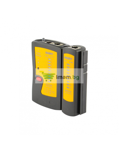 Тестер за LAN кабели, Jakemy JM-486AL, с LED фенер, Черен - 17620