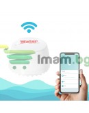 Смарт сензор No brand PST-SQ400B, За алармиране при наводнение, Wi-Fi, Tuya Smart, Бял - 91006