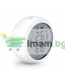 Смарт сензор No brand PST-WSD400B, За температура и влажност, LCD екран, Wi-Fi, Tuya Smart, Бял - 91010