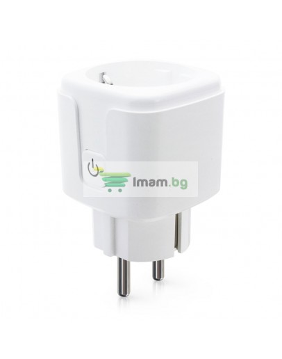 Смарт контакт No brand PST-ZEU-003, Мониторинг, 220V, 16A, Wi-Fi, Tuya Smart, Бял - 91017