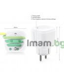 Смарт контакт No brand PST-ZEU-003, Мониторинг, 220V, 16A, Wi-Fi, Tuya Smart, Бял - 91017