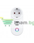 Смарт контакт No brand PST-LSPA2, 2xUSB F, 220V, 10A, Wi-Fi, Tuya Smart, Бял - 91018