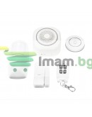 Смарт алармена система No brand PST-H3, 5в1, Wi-Fi, Tuya Smart, Бял - 91011