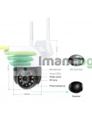 Смарт охранителна камера No brand PST-C18B-3MP, 3.0Mp, PTZ, Външен монтаж, Wi-Fi, Tuya Smart, Бял - 91027