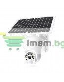 Смарт охранителна камера No brand PST-S20-WiFi, 2.0Mp, PTZ, Соларен панел, Външен монтаж, Wi-Fi, Tuya Smart, Бял - 91033