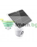 Смарт охранителна камера No brand PST-S20-WiFi, 2.0Mp, PTZ, Соларен панел, Външен монтаж, Wi-Fi, Tuya Smart, Бял - 91033