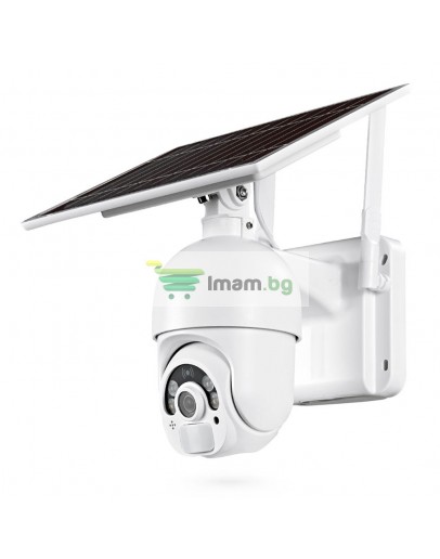 Смарт охранителна камера No brand PST-S20-WiFi, 2.0Mp, PTZ, Соларен панел, Външен монтаж, Wi-Fi, Tuya Smart, Бял - 91033
