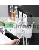 Органайзер за четки и паста за зъби с 3 магнитни чаши - самозалепващ