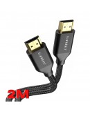 Кабел Earldom ET-W26 HDMI - HDMI, 2м., 4К, С оплетка, Черен - 18384