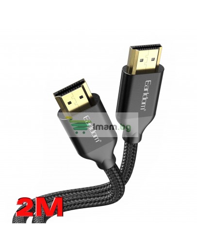 Кабел Earldom ET-W26 HDMI - HDMI, 2м., 4К, С оплетка, Черен - 18384