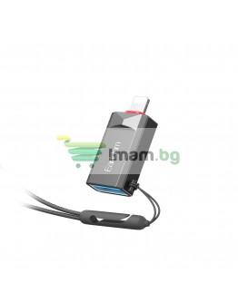 Преходник Earldom ET-OT87L, USB3.0 към Lightning, OTG, Черен - 40361