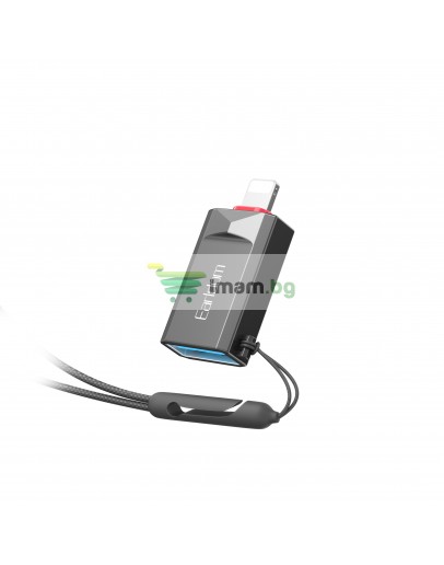 Преходник Earldom ET-OT87L, USB3.0 към Lightning, OTG, Черен - 40361
