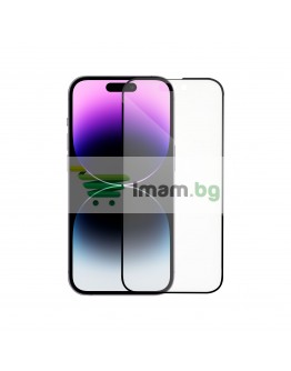 Стъклен протектор DeTech, за iPhone 14, 3D Full glue, 0.3mm, Черен - 52700