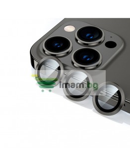 Стъклен протектор за камера DeTech, за iPhone 12 Pro / 12 Pro Max, Черен - 52709