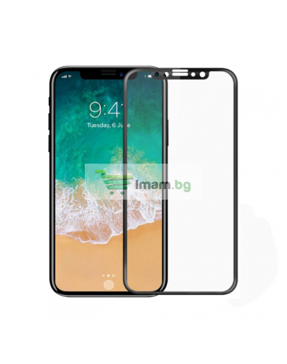 Стъклен протектор за целия дисплей No brand, за iPhone X / XS / 11 Pro, 2.5D, 0.3 mm, Черен - 52371