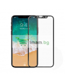 Стъклен протектор за целия дисплей No brand, за iPhone X / XS / 11 Pro, 5D, 0.3 mm, Черен - 52373
