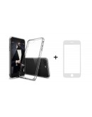 Комплект стъклен протектор + Калъф, Remax Crystal, за iPhone 7/7S, Бял - 52226 Комплект стъклен протектор + Калъф, Remax Crystal, за iPhone 7/7S, Бял - 52226