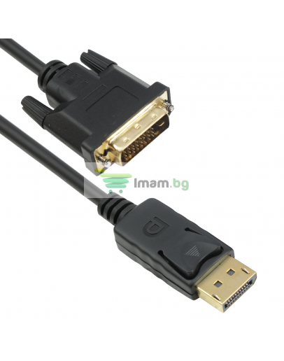 Кабел DeTech DP DVI M/M, 14+1 cooper, 3м, Черен - 18277