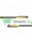 Оптичен аудио кабел DeTech, Toslink, 5.0м, Черен - 18361