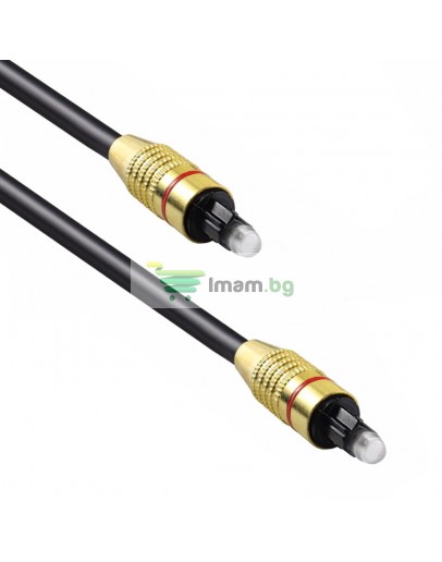 Оптичен аудио кабел DeTech, Toslink, 5.0м, Черен - 18361