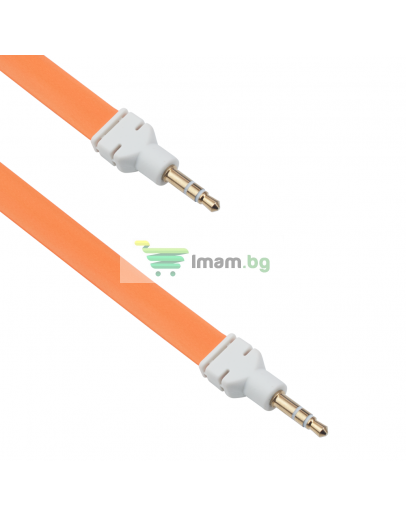 Аудио кабел DeTech 3.5mm М/М, Flat, 1m -18235
