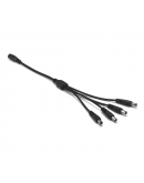 DC Сплитер DeTech, 5.5x2.1, 1 към 4, 0.4m, Черен - 18365