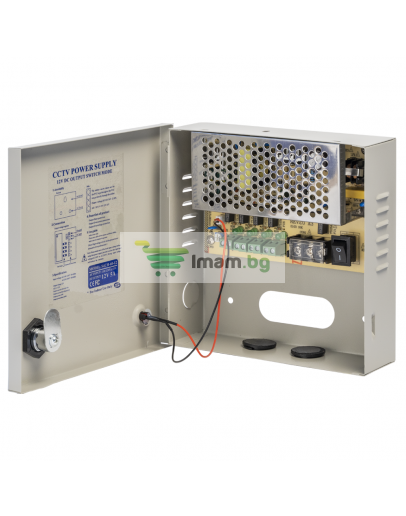 Импулсен захранващ блок No brand, 12V/5A, 4 Изхода, Метална кутия, Сив - 342