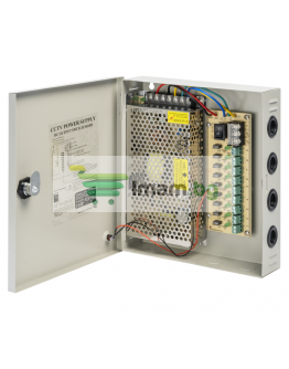 Импулсен захранващ блок No brand, 12V/10A, 9 Изхода, Метална кутия, Сив - 344
