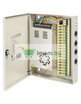 Импулсен захранващ блок No brand, 12V/30A, 18 Изхода, Метална кутия, Сив - 348